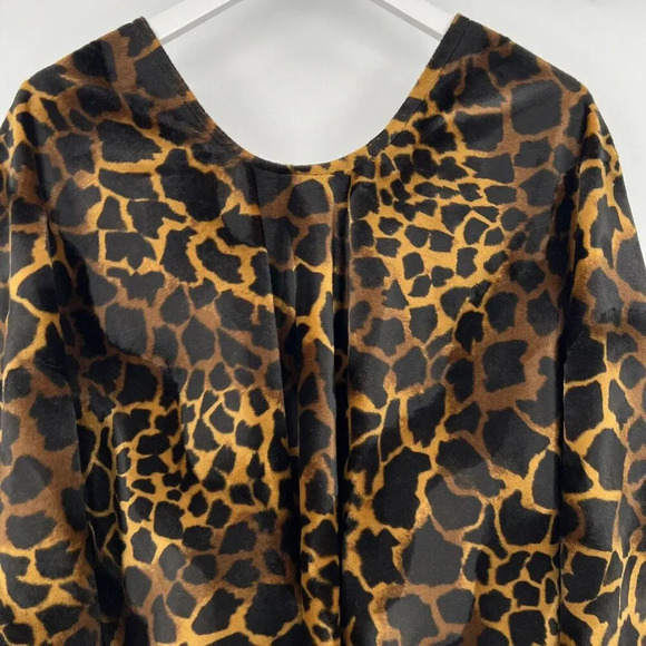 Kathleen Vintage 1980's Velour Poncho Cape Giraffe Mob Wife Fur Coat One Size - Picture 5 of 9